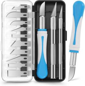 Crlc5 Grlcood 16 Pcs Exacto Knife Set 3 Craft And 13 Sk5 Steel Blades Magnetic Storag