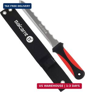 Halnkszddd 750939080559 Stainless Steel Garden Knife With Red Handle 7.8 Inch Double Side Utility Sod Cutter