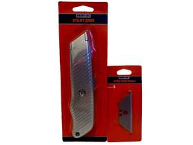Handyline 032251275951 Retractable Utility Knife With 5 Spare Blades