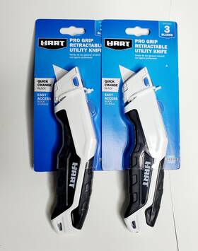 Hart Hhctur03 Pro Grip Retractable Utility Knife 3blades Each 2 Knives