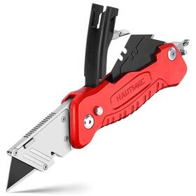 Hautmec Ht0294 Folding Utility Knife Heavy-duty Box Cutter 4-in-1 Multitool Wi
