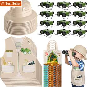 Haysandy 445014387304 48 Pcs Kids Explorer Costume Set Include Plastic Safari Hats J