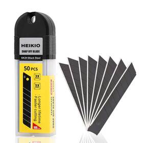 Heikio 731716449356 18mm Snap-off Blades 50-pack Quality Black Carbon Steel Made Sharp Heikio 731716449356 18mm Snap-off Blades 50-pack Quality Black Carbon Steel Made Sharp
