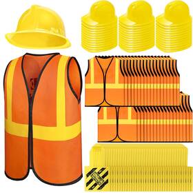 Hillban Gel-hillban-160 108 Pcs Kids Construction Vest Bulk Worker Medium Multi