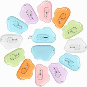 Honoson Honoson-knives-hg5664d 12 Pcs Mini Box Cutter Retractable Utility Knife Cute Small Letter Opene