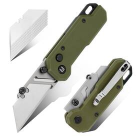 Hot Knives Hk02grn Hightron Vectron Folding Utility Knife Box Cutter Pocket Car