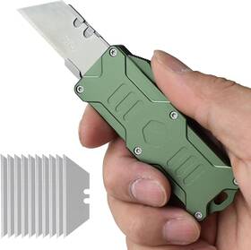 Hst-knife-115 Huashitong Switch Blades Knife Push Button Aviation Aluminum Edc Box Cutter Retractable U