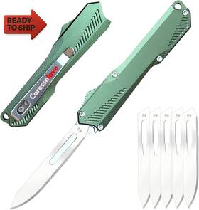 Huashitong Knife251022 Caressolove Self Retracting Utility Knife Out The Front Automatic Edc Fo