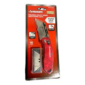 00054 Husky Folding Utility Knife Aluminum Handle With Rapid Lock And 10-blades 0054 00054 Husky Folding Utility Knife Aluminum Handle With Rapid Lock And 10-blades 0054