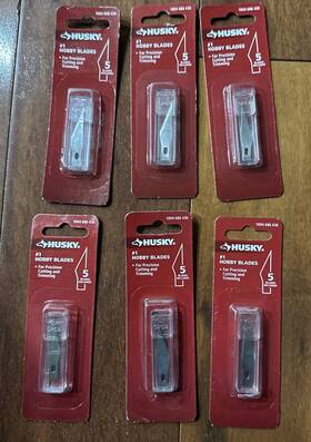 1004-686-436 Husky #1 Hobby Blades -5 Blades. Lot Of 6