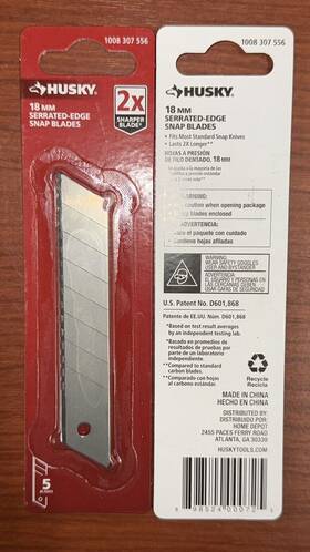 Husky 1008307556 Lot Of 24 18 Mm Serrated Snap Blades 120 Total