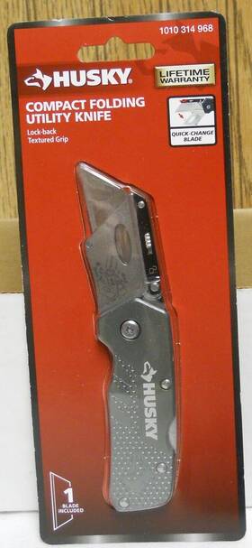 1010314968 Husky 1010008593 Compact Folding Utility Knife Quick-change Blade