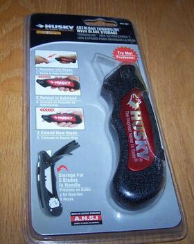 555057 Husky Autoload Turboslide With Blade Storage Box Cutter Utility Knife #555057