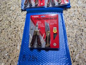 2-peice Husky 586054 Pocket Tool 8 In 1 Multi-function Utility Knife Box Cutter With Pouch