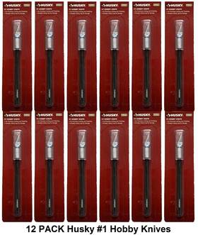 1004 Husky 820909095248 12 Pack #1 Hobby Knife Exacto For Precision Cutting And Trimming 1004 Husky 820909095248 12 Pack #1 Hobby Knife Exacto For Precision Cutting And Trimming