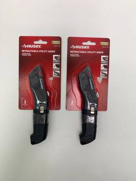 Husky 820909997399 2 Pack Auto Loading Retractable Utility Knife- 3 Blades Included