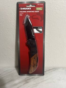 1002 Husky 820909997412 Folding Sporting Knife Lock-back Wood Handle 917 603 1002 Husky 820909997412 Folding Sporting Knife Lock-back Wood Handle 917 603