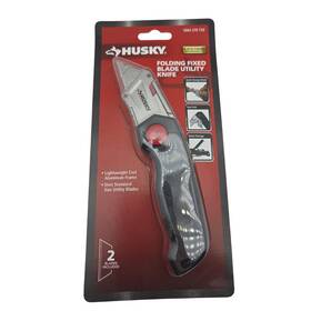 Husky 92192 1 Inch Retractable Folding Utility Knife - Compact Heavy Duty Cutter