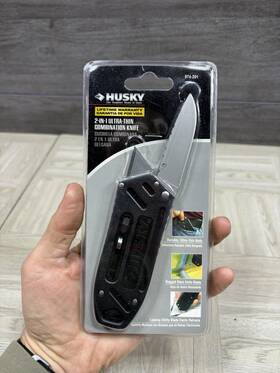 974-201 Husky 2 In 1 Ultra Thin Combination Knife Box Cutter Pocket New