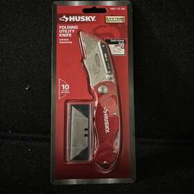 99979 Husky Tools - Folding Utility Knife Red Lock-back Textured Grip With 10 Blades New 99979 Husky Tools - Folding Utility Knife Red Lock-back Textured Grip With 10 Blades New
