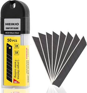 Hx Ltd 711181789164 18mm Snap-off Blades 50-pack Quality Black Carbon Steel Made Sharp And Durabl