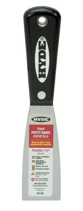 Hyde 02100 1.5 Inch W High-carbon Steel Flexible Putty Knife