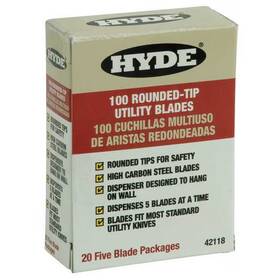42118 Hyde New Box Of 100 Round Point Safety Utility Knife Blades 42118 Hyde New Box Of 100 Round Point Safety Utility Knife Blades