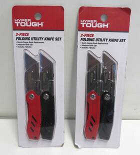 Hyper Tough 820909134145 4-piece Folding Utility Knife Set Quick-change Blade Belt Clip - New Hyper Tough 820909134145 4-piece Folding Utility Knife Set Quick-change Blade Belt Clip - New