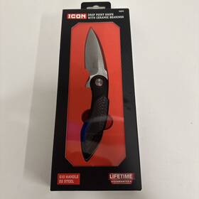 Icon 193175502407 Drop Point Knife With Ceramic Bearings New In Box Free Shipping