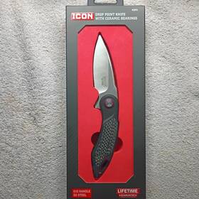 70613 Icon Drop Point Knife With Ceramic Bearings New In Box / Ships Fast #70613