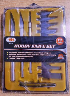 Iit 38330 17 Piece Hobby Knife Set With Hardened Blades And Aluminum Handles