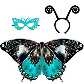 Irolehome 723849292756 Kids Butterfly-wings Costume For Girls Fairy-wings Large Blue
