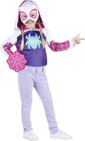 Jazwares Costume Play 313102134192 Marvel Official Toddler Dress-up Box Set Top Fabric Mask Web Shield