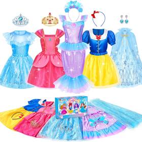 08202408 Jeowoqao Princess Dress Up For Standard Purple Bule Pink