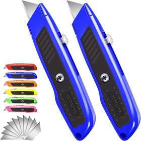 Jetmore 707025985304 2 Pack Box Cutter Heavy Duty Utility Knife With Retractable Razor Blade Sk5 Bl