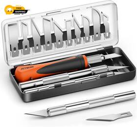 Jetmore 726084295865 16 Pcs Craft Knife 3 Exacto With 13 Sk5 Steel Sharp Blades Profe