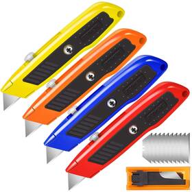 Jetmore 749652329526 4 Pack Box Cutter Utility Knife Heavy Duty Razor With
