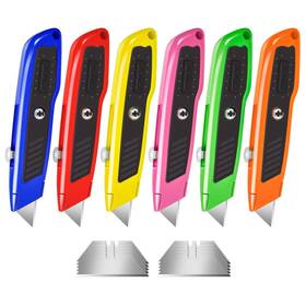 Jetmore 749652329564 6 Pack Box Cutter Utility Knife Colorful Razor With