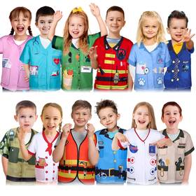 Ah-jiuguva-0264 Jiuguva 12 Pcs Kids Role Play 19.7 X 17 Inches Blue Red Orange White