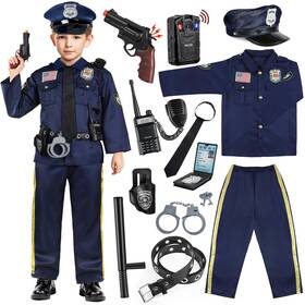 Qs-jctz-t4-fr Joycover Police Officer Costume For T4 3y 13pcs Kids
