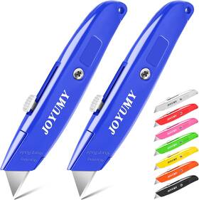 Joyumy 744110982510 2 Pack Box Cutter Premium Utility Knife Retractable Excellent Razor