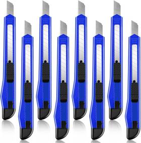 Joyumy 744759845054 8 Pack Utility Knife Retractable Box Cutters 9mm Wide Snap Off Blade Cutter Co