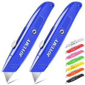 Joyumy 780854334055 2 Pack Box Cutter Premium Utility Knife Retractable Excellent Ra
