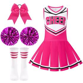 Joyvimbao 700398696976 Cheerleader Costume For Girls 7-8 Years Pink