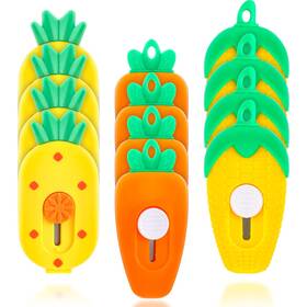 Wo-jutom-2851 Jutom 12 Pcs Cute Box Cutter Mini Retractable Kawaii Pineapple Carrot Corn