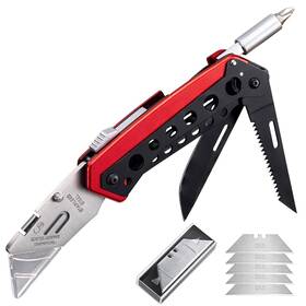 Kam001-5kaima-fba Kambolly Folding Utility Knife Box Cutter 6 In 1 Razor Knives Multitoo