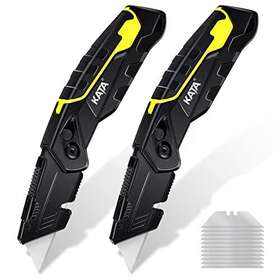 Kata 709226603612 2-pack Folding Utility Knife Heavy Duty Box Cutter For Cartons Cardboard An
