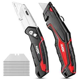 Kata 709226988900 2pack Utility Knife Box Cutter Retractable Folding Razor Set Heavy Dudy