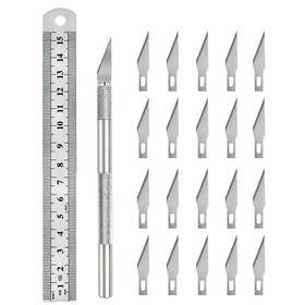 Kimrdiabte 037166174320 Precision Cutter Carving Hobby Knife Kit Includes 20pcs Spare Blades And Stai