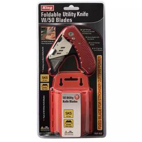 King 445022525545 Foldable Utility Knife With Blade Holder And 50 Extra Blades